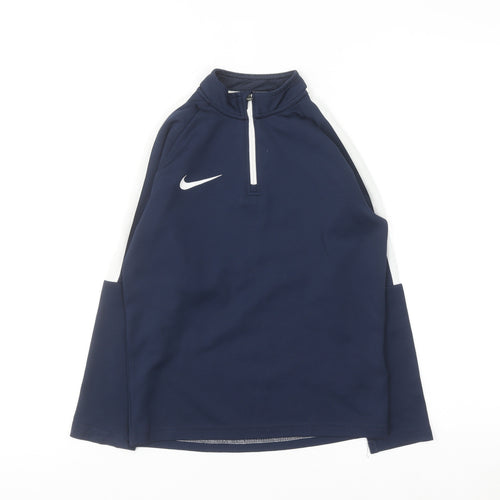 Nike Boys Blue Dri-FIT 1/4 Zip Training Sweatshirt 6-8 Years