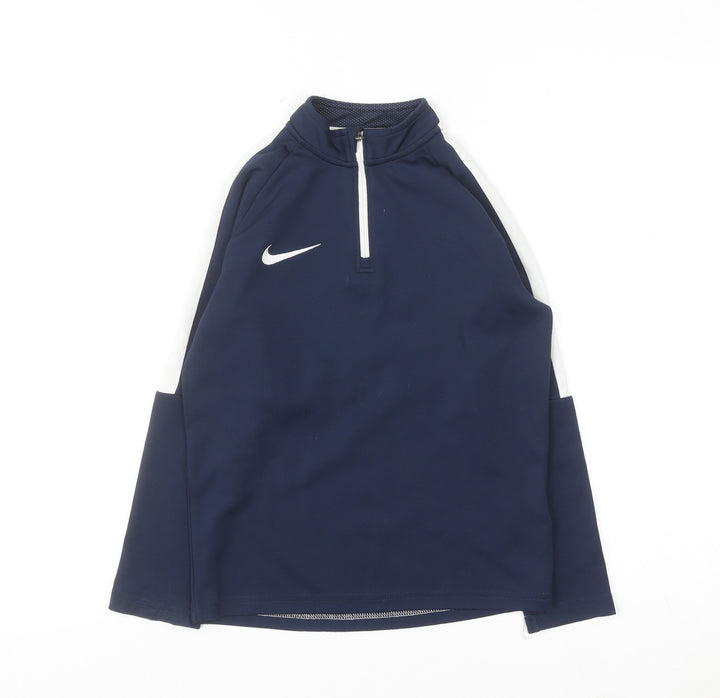 Nike Boys Blue Dri-FIT 1/4 Zip Training Sweatshirt 6-8 Years