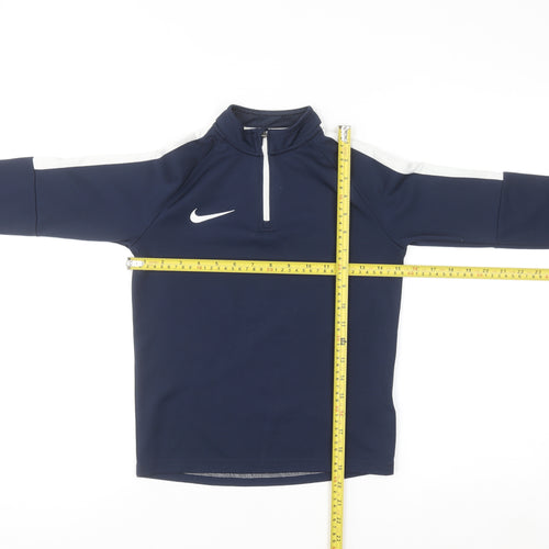 Nike Boys Blue Dri-FIT 1/4 Zip Training Sweatshirt 6-8 Years