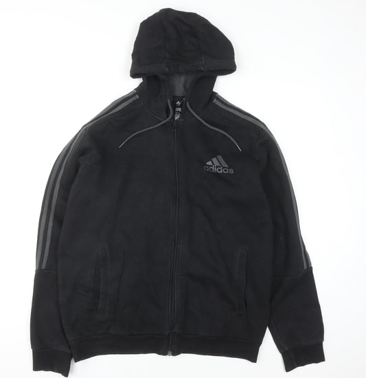 Adidas Men's Black Full Zip Hoodie Size L Sports Fleece