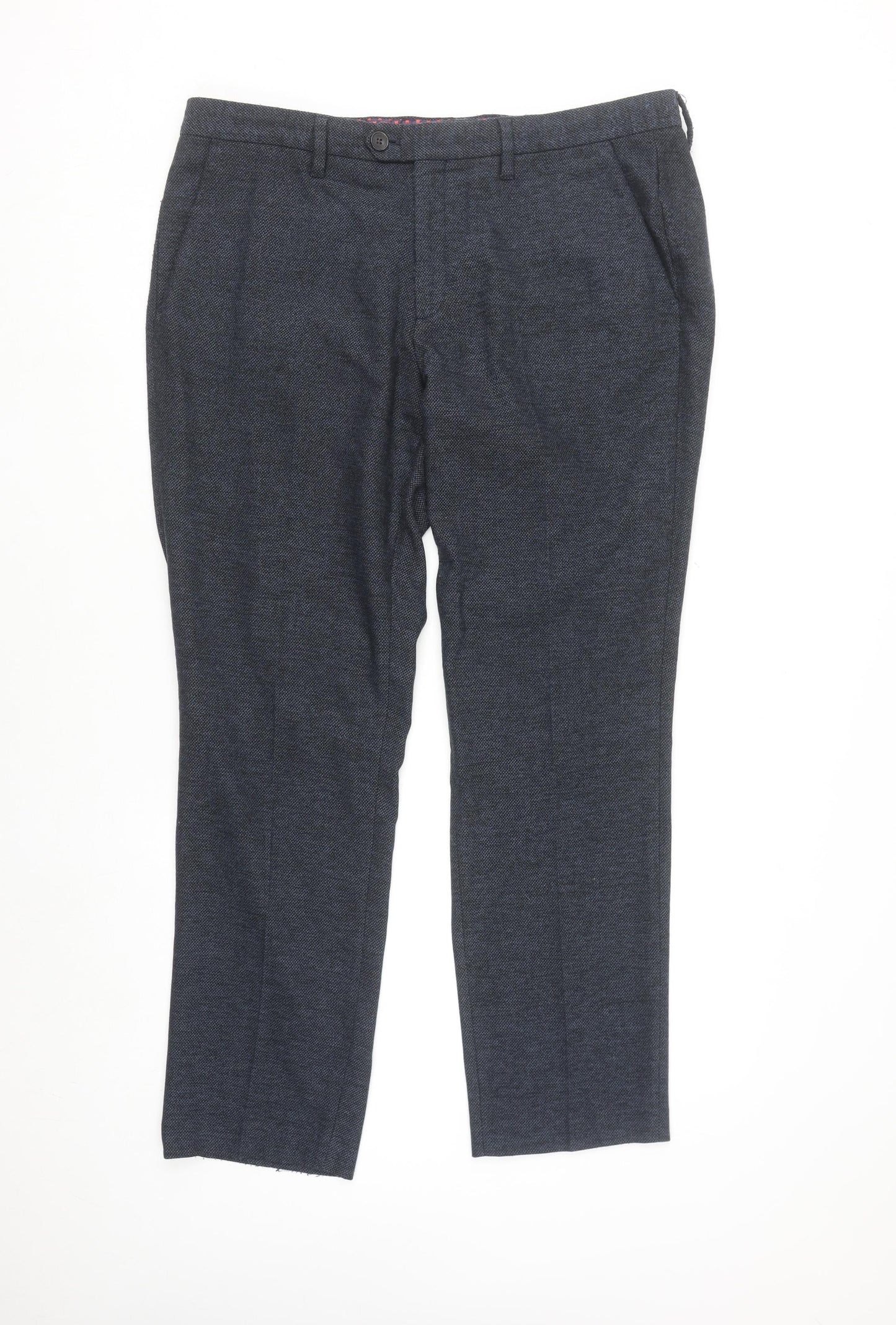 Ted Baker Men's Blue Wool Blend Dress Trousers 38R