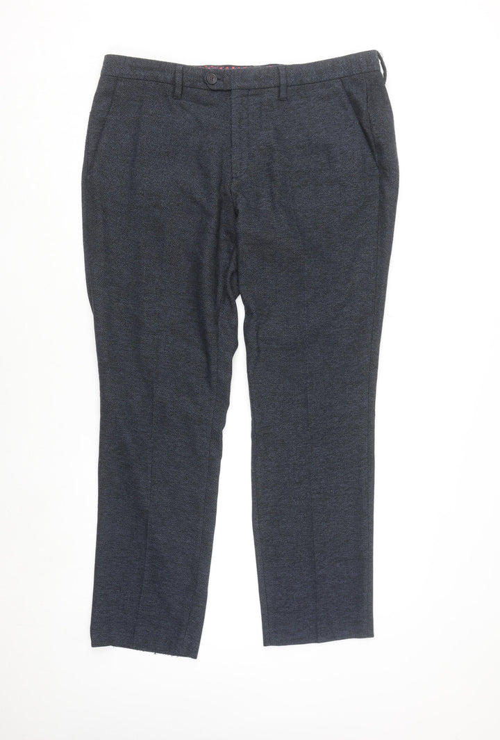 Ted Baker Men's Blue Wool Blend Dress Trousers 38R