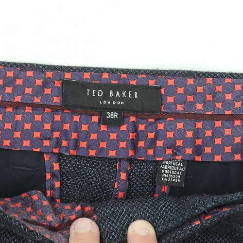 Ted Baker Men's Blue Wool Blend Dress Trousers 38R