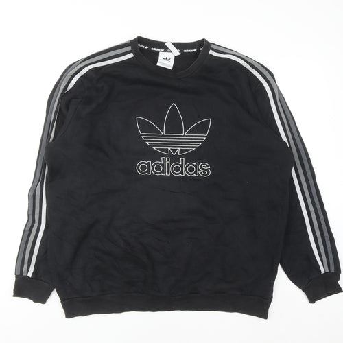Adidas Men’s Black XL Pullover Crew Neck Logo Sweatshirt