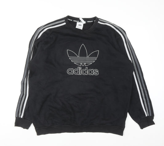 Adidas Men’s Black XL Pullover Crew Neck Logo Sweatshirt