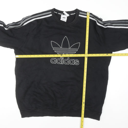 Adidas Men’s Black XL Pullover Crew Neck Logo Sweatshirt