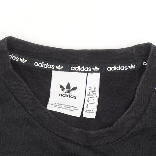 Adidas Men’s Black XL Pullover Crew Neck Logo Sweatshirt