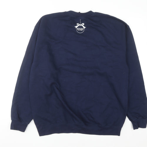 Harp Men's Blue Christmas Graphic Pullover Sweatshirt Size L