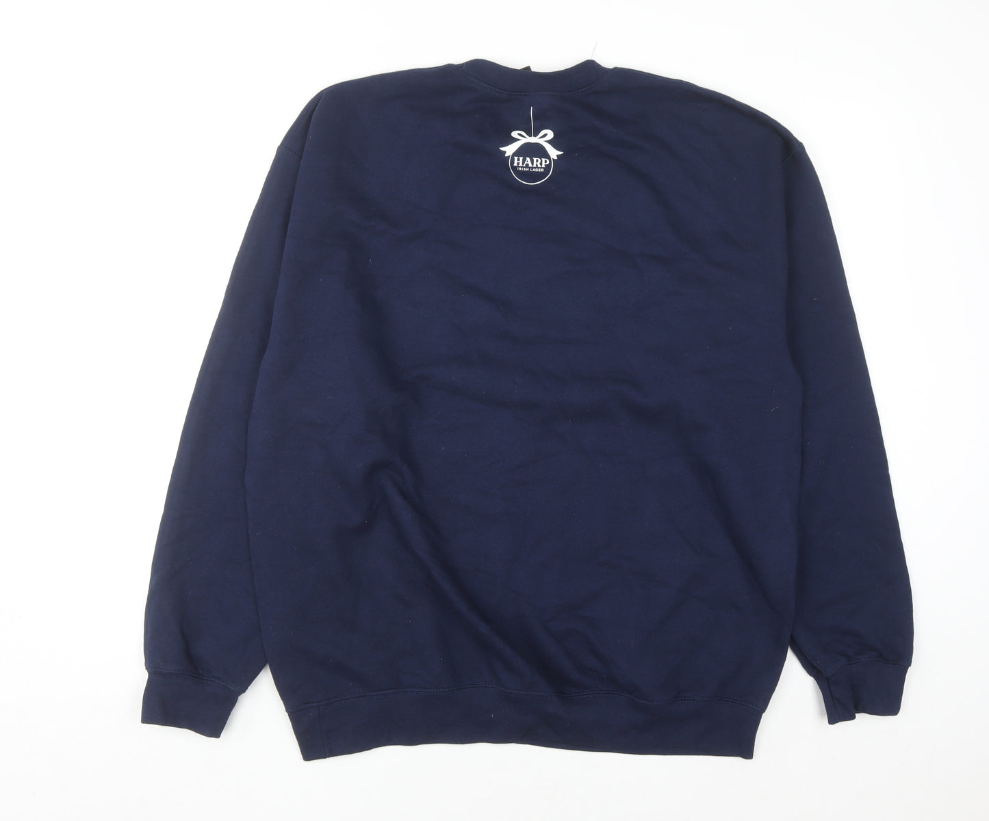 Harp Men's Blue Christmas Graphic Pullover Sweatshirt Size L