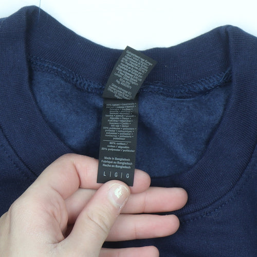 Harp Men's Blue Christmas Graphic Pullover Sweatshirt Size L