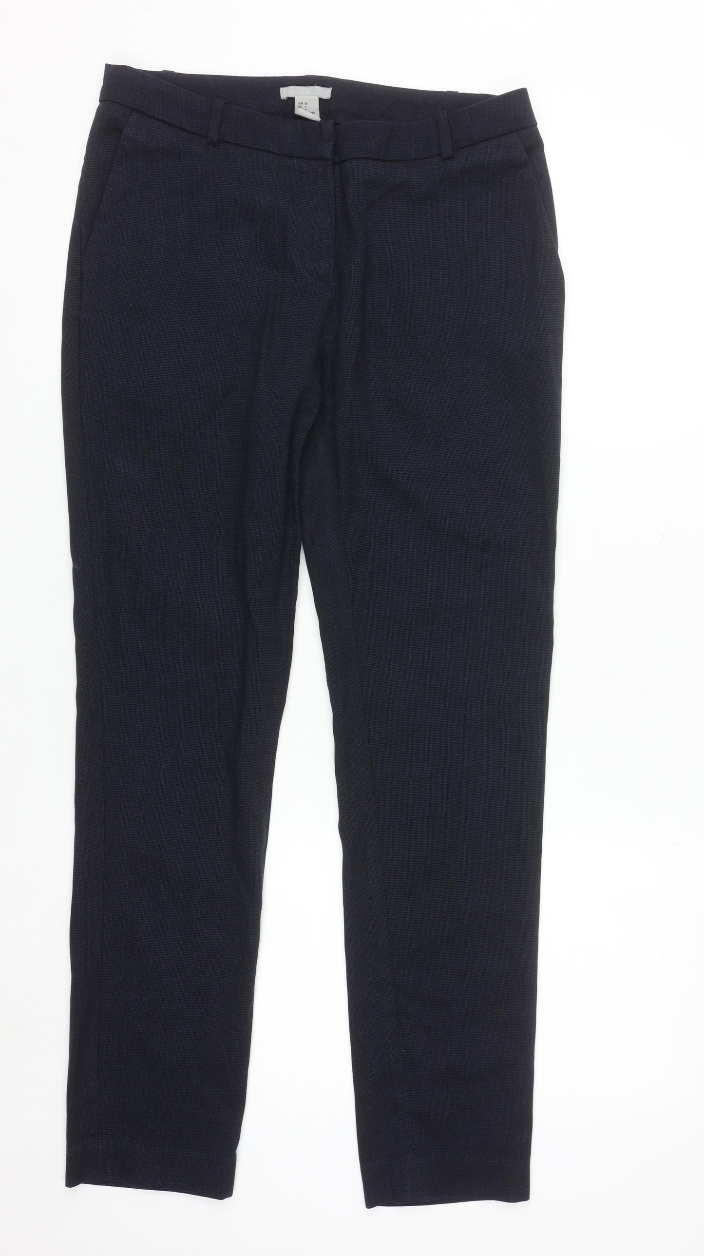 H&M Women's Black Slim Fit Straight Leg Trousers Size 8