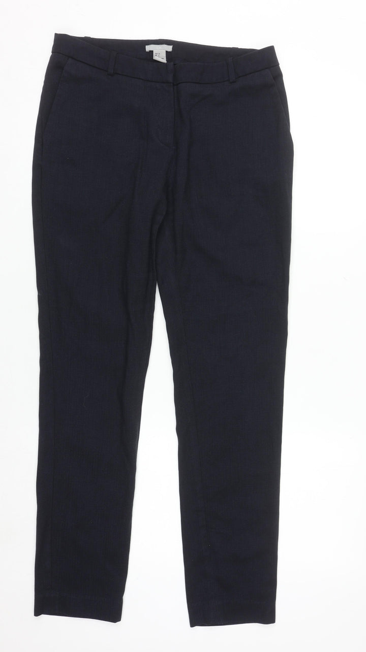 H&M Women's Black Slim Fit Straight Leg Trousers Size 8