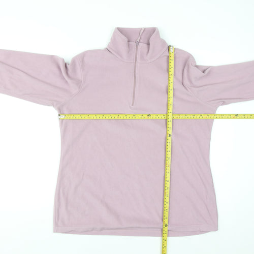 Mountain Warehouse Women Pink Fleece Pullover Sweatshirt L 1/2 Zip