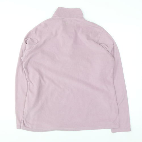 Mountain Warehouse Women Pink Fleece Pullover Sweatshirt L 1/2 Zip