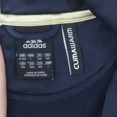 Adidas Boys Blue Full Zip ClimaWarm Sweatshirt 13-14 Years