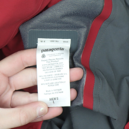 Patagonia Men's Red Waterproof Hooded Softshell Jacket L