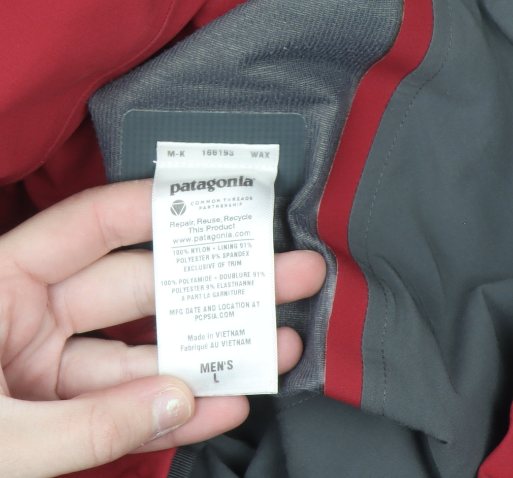 Patagonia Men's Red Waterproof Hooded Softshell Jacket L