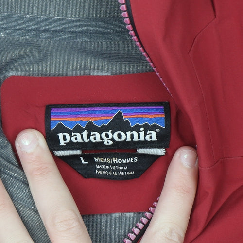 Patagonia Men's Red Waterproof Hooded Softshell Jacket L