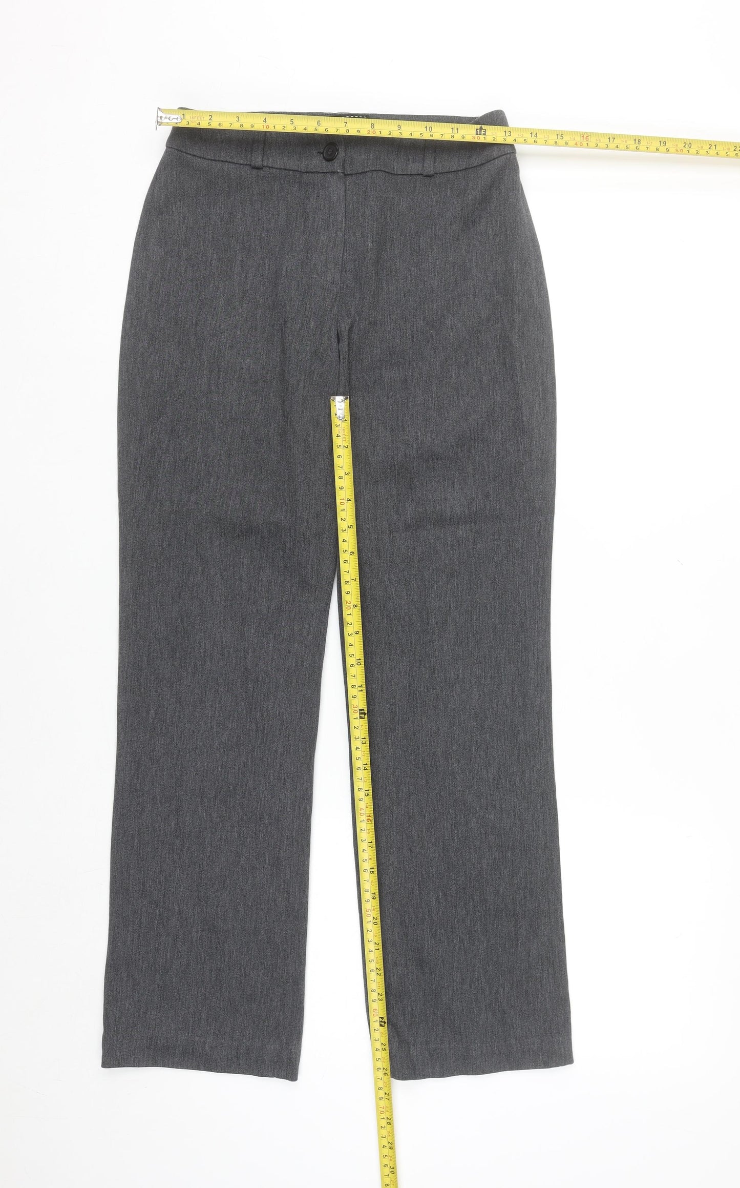 Kookai Womens Grey Straight Leg Stretch Trousers Size 8