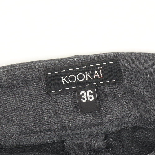 Kookai Womens Grey Straight Leg Stretch Trousers Size 8
