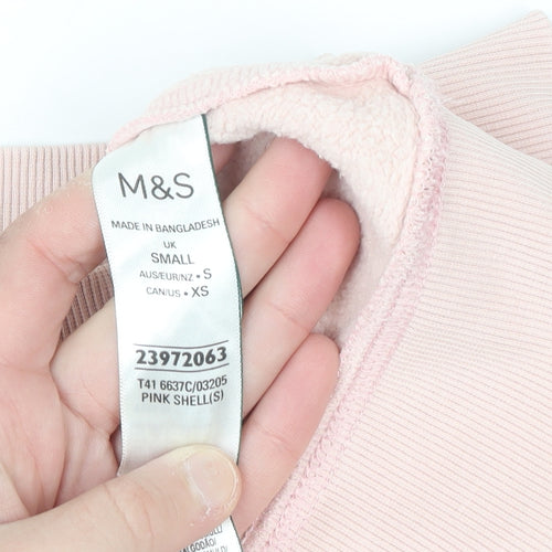 Marks and Spencer Women Pink Small Pullover Sweatshirt