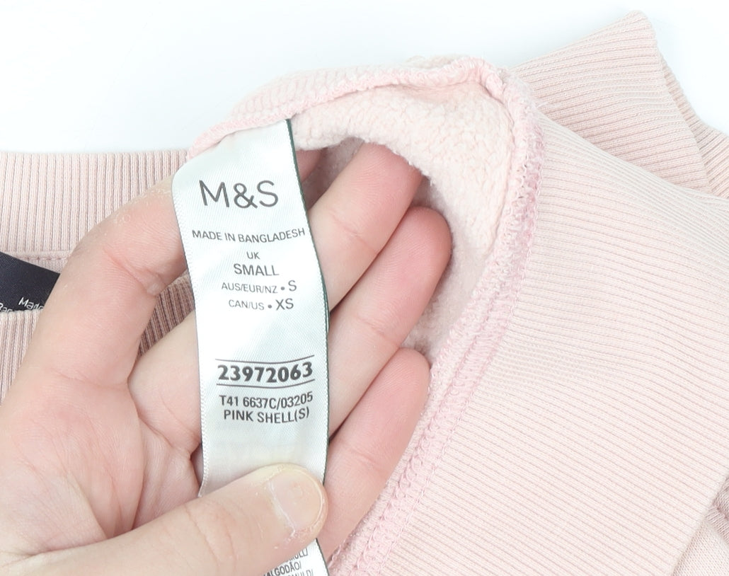 Marks and Spencer Women Pink Small Pullover Sweatshirt