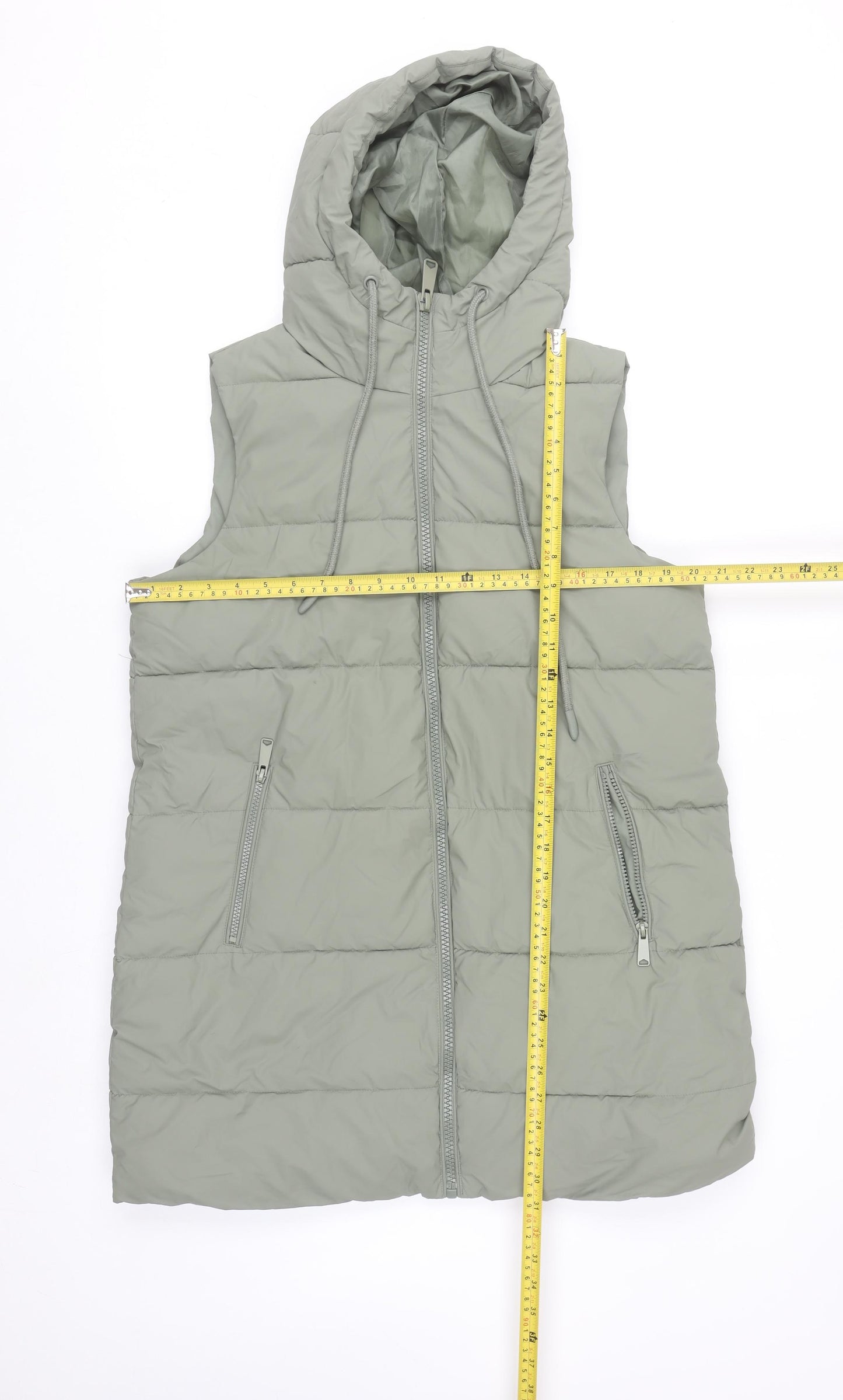Dunnes Women’s Grey Hooded Puffer Waistcoat Size M