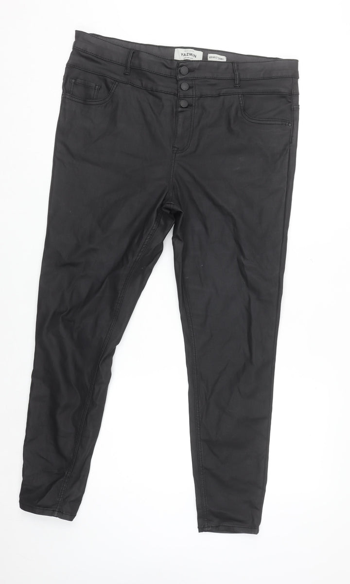 New Look Women's Black High Waist Skinny Yazmin Trousers Size 18