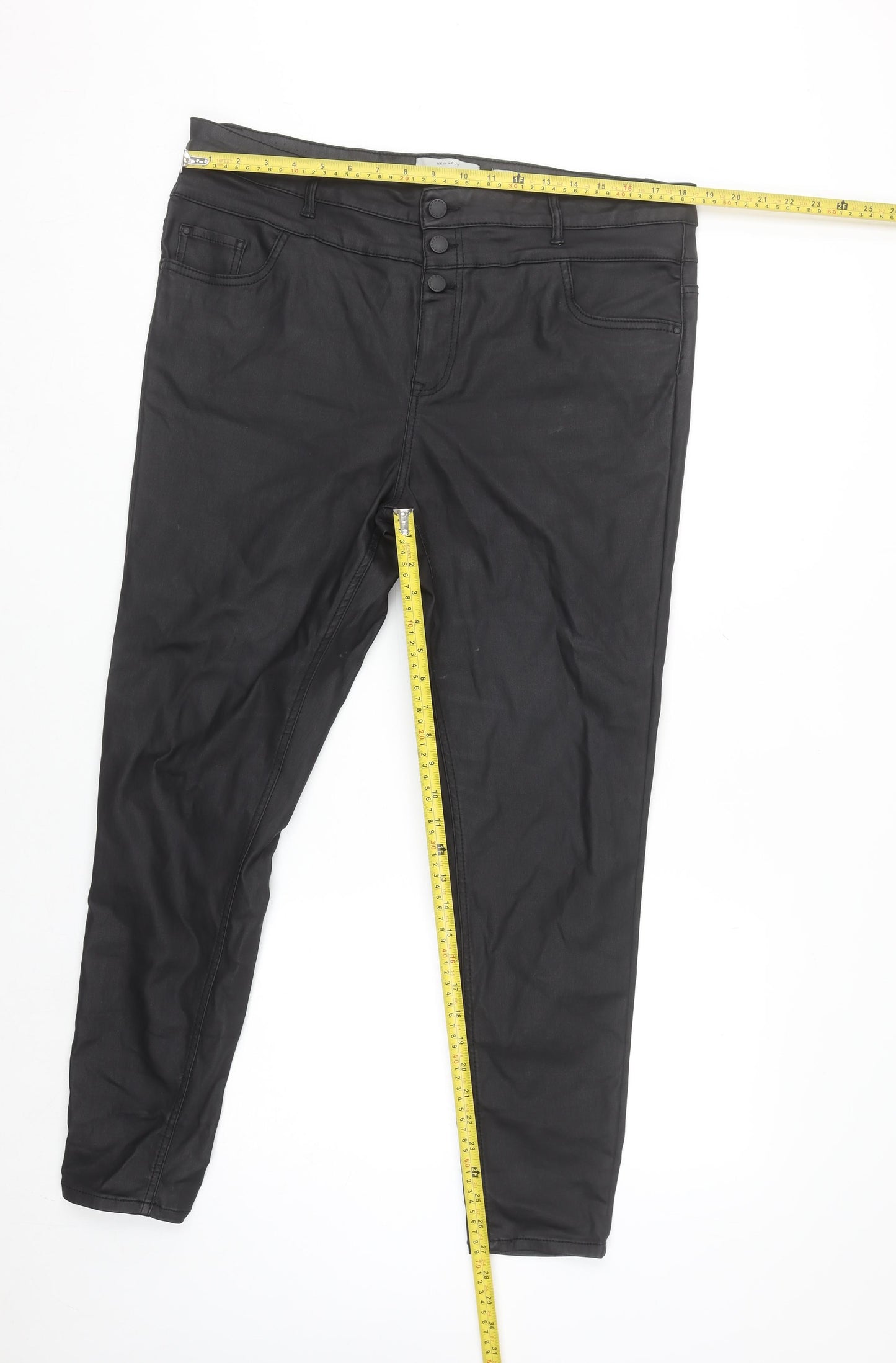 New Look Women's Black High Waist Skinny Yazmin Trousers Size 18