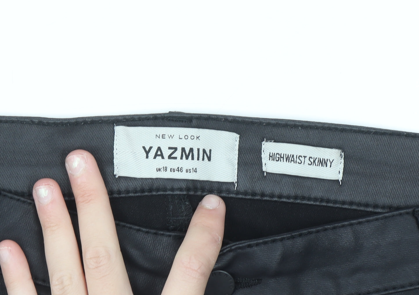 New Look Women's Black High Waist Skinny Yazmin Trousers Size 18