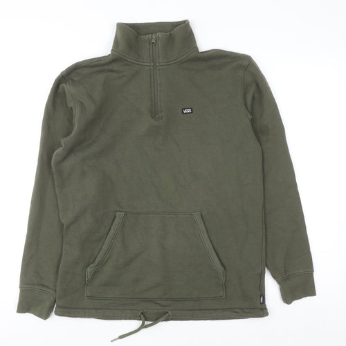 Vans Men’s Green XS Pullover Fleece 1/2 Zip Sweatshirt