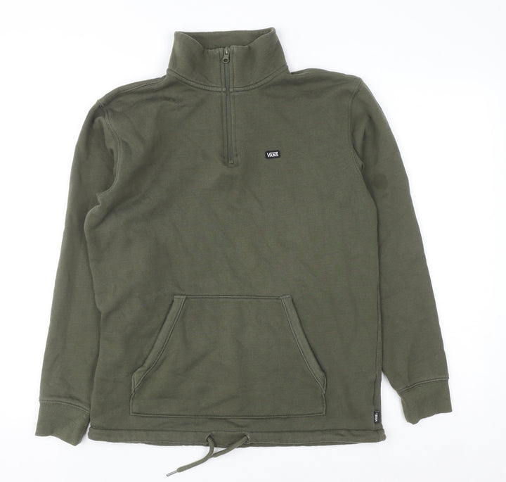 Vans Men’s Green XS Pullover Fleece 1/2 Zip Sweatshirt