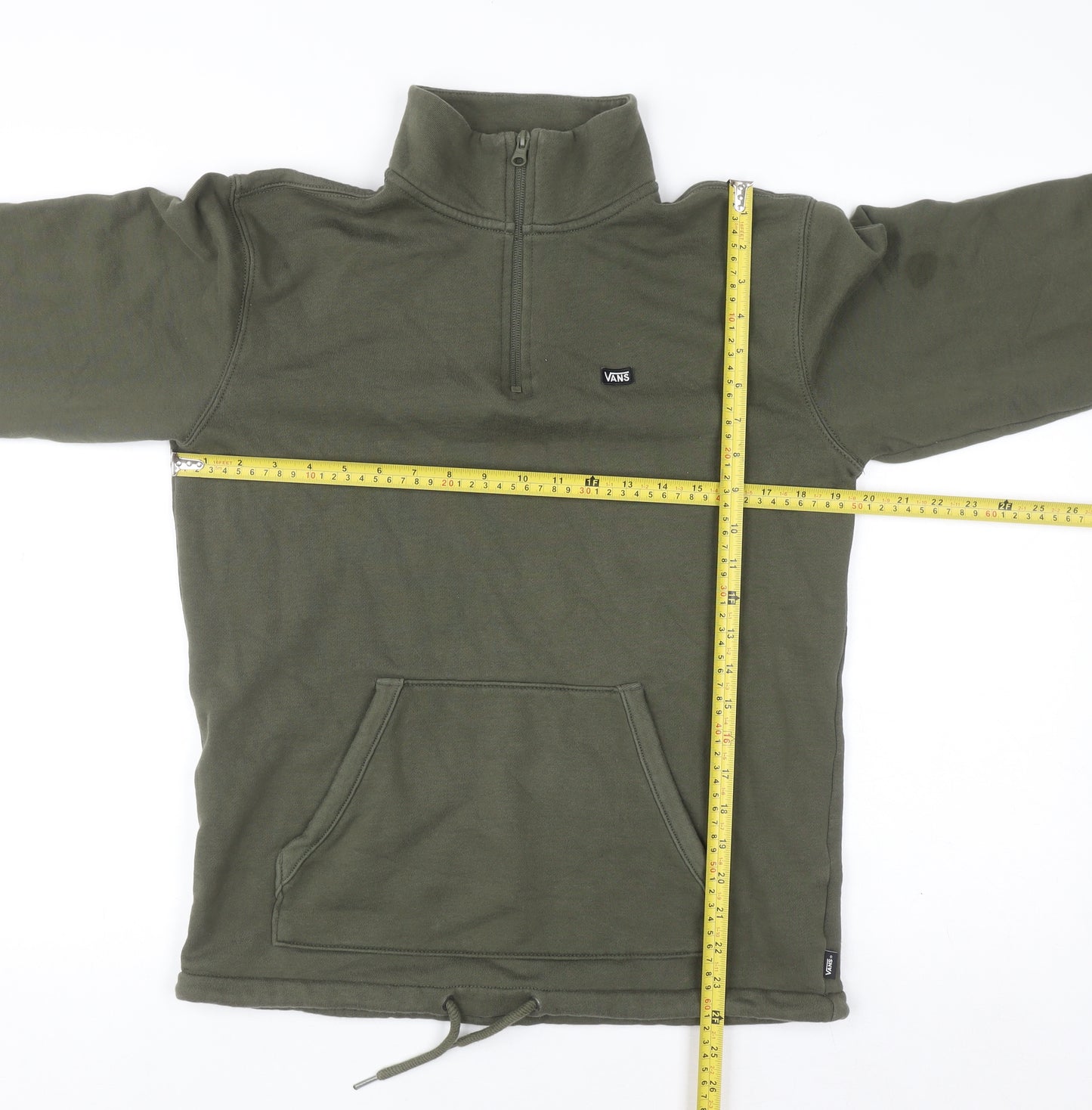 Vans Men’s Green XS Pullover Fleece 1/2 Zip Sweatshirt