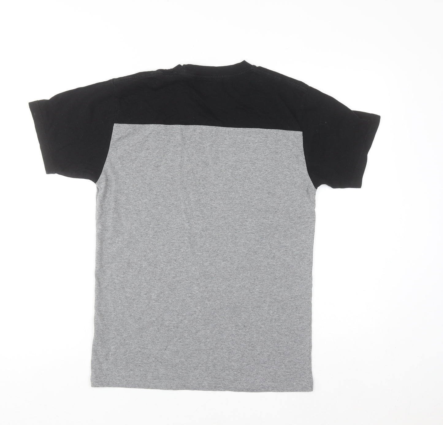 Vans Men's Grey Black Colourblock Crew Neck Short Sleeve T-Shirt Small