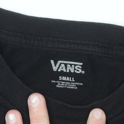 Vans Men's Grey Black Colourblock Crew Neck Short Sleeve T-Shirt Small