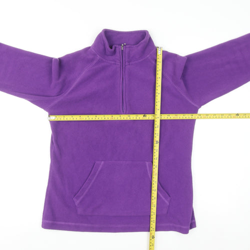 Dunnes Women Purple Fleece 1/4 Zip Pullover Sweatshirt Size 12