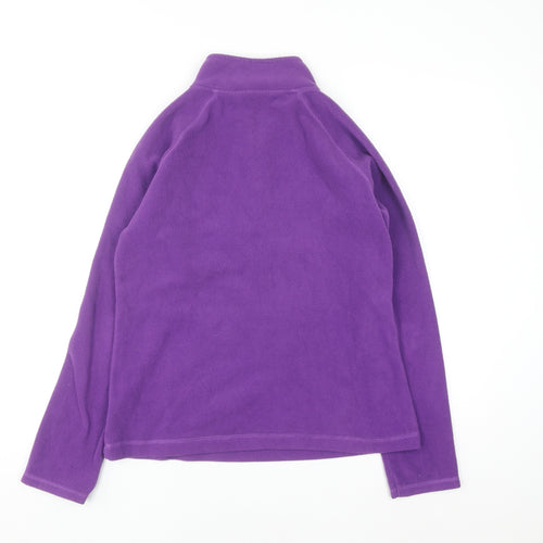 Dunnes Women Purple Fleece 1/4 Zip Pullover Sweatshirt Size 12