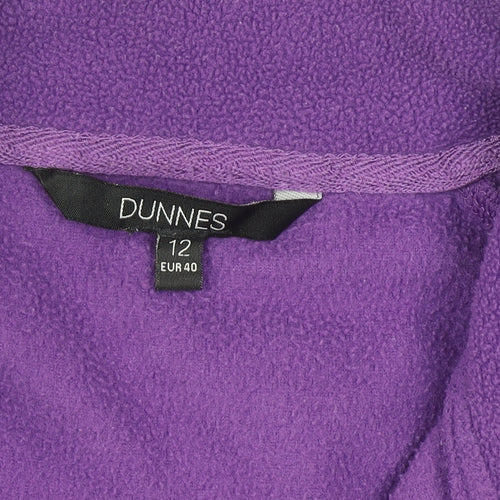 Dunnes Women Purple Fleece 1/4 Zip Pullover Sweatshirt Size 12