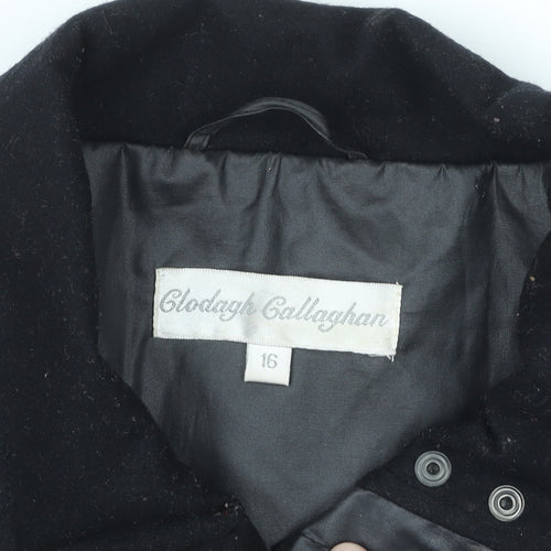 Clodagh Callaghan Women’s Black Size 16 Rain Coat Waterproof Long Jacket