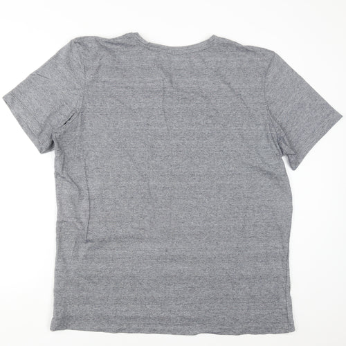 Identic Men Grey XXL Crew Neck Graphic T-Shirt Coastal Vibes
