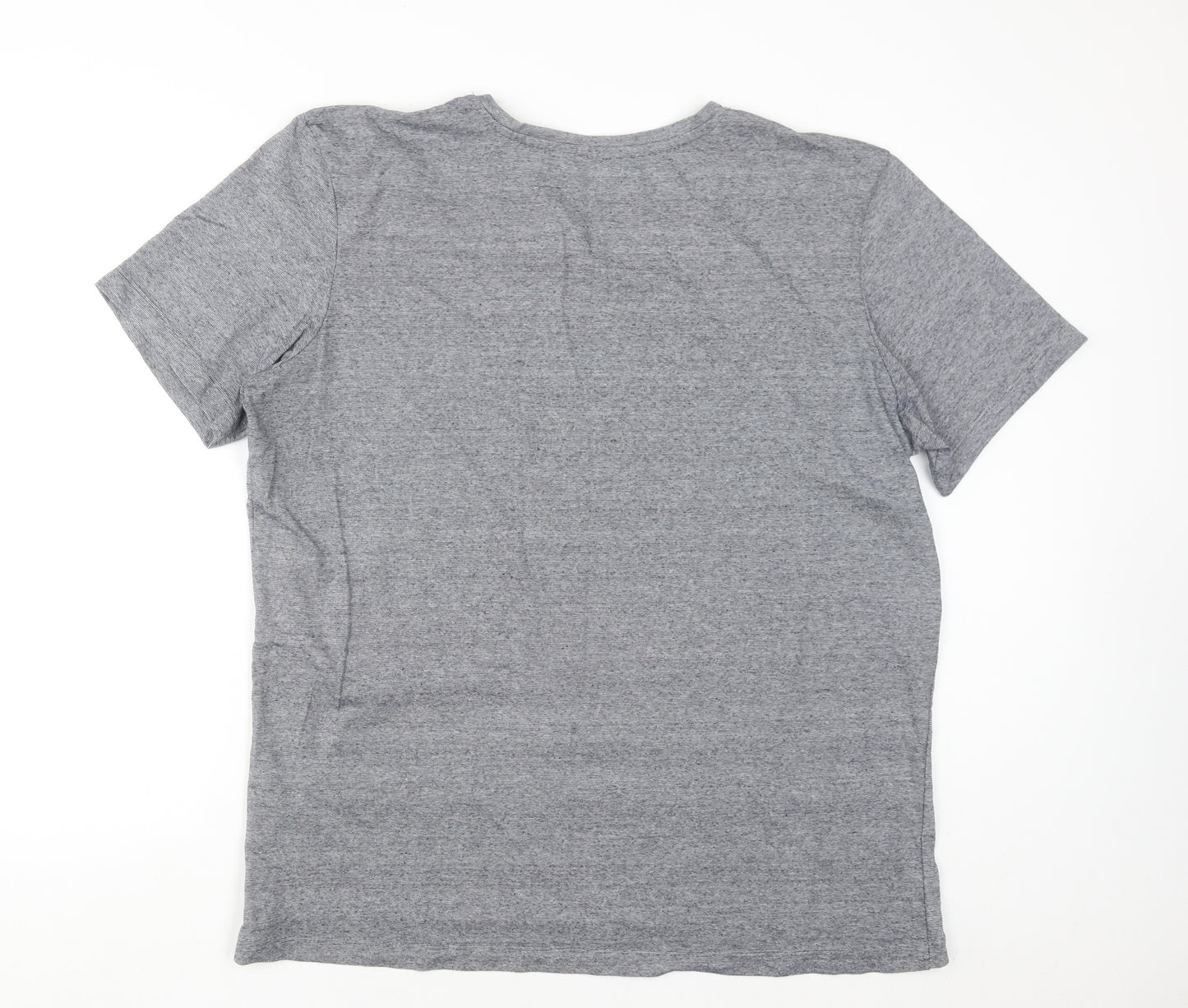 Identic Men Grey XXL Crew Neck Graphic T-Shirt Coastal Vibes