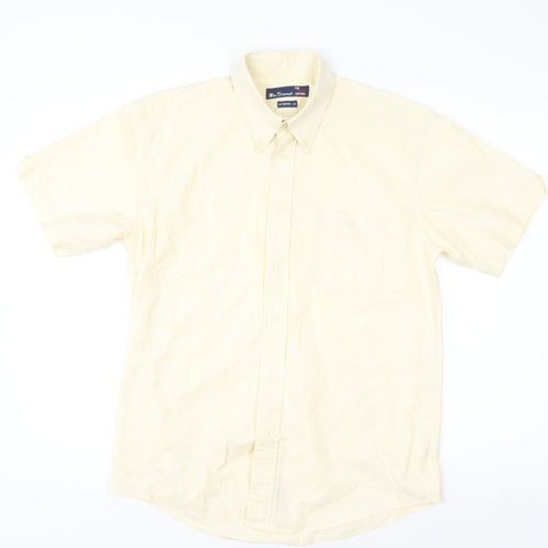 Ben Sherman Men’s Beige Oxford Short Sleeve Polo Shirt M
