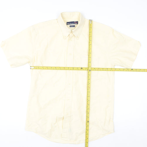 Ben Sherman Men’s Beige Oxford Short Sleeve Polo Shirt M