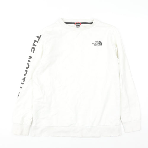 The North Face Women's White Cotton Crew Neck Sweatshirt M