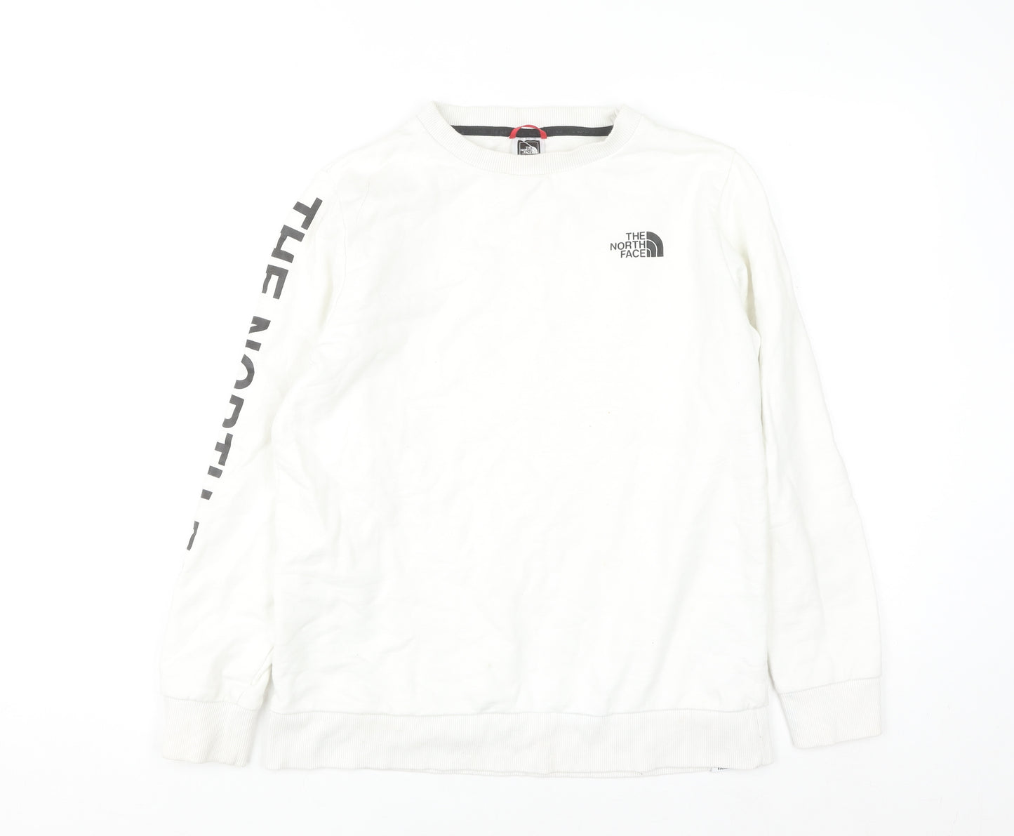 The North Face Women's White Cotton Crew Neck Sweatshirt M