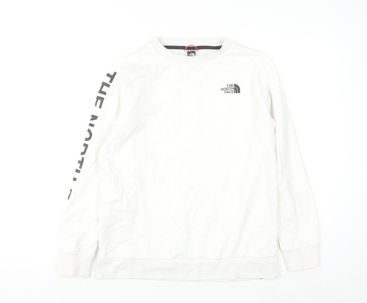 The North Face Women's White Cotton Crew Neck Sweatshirt M