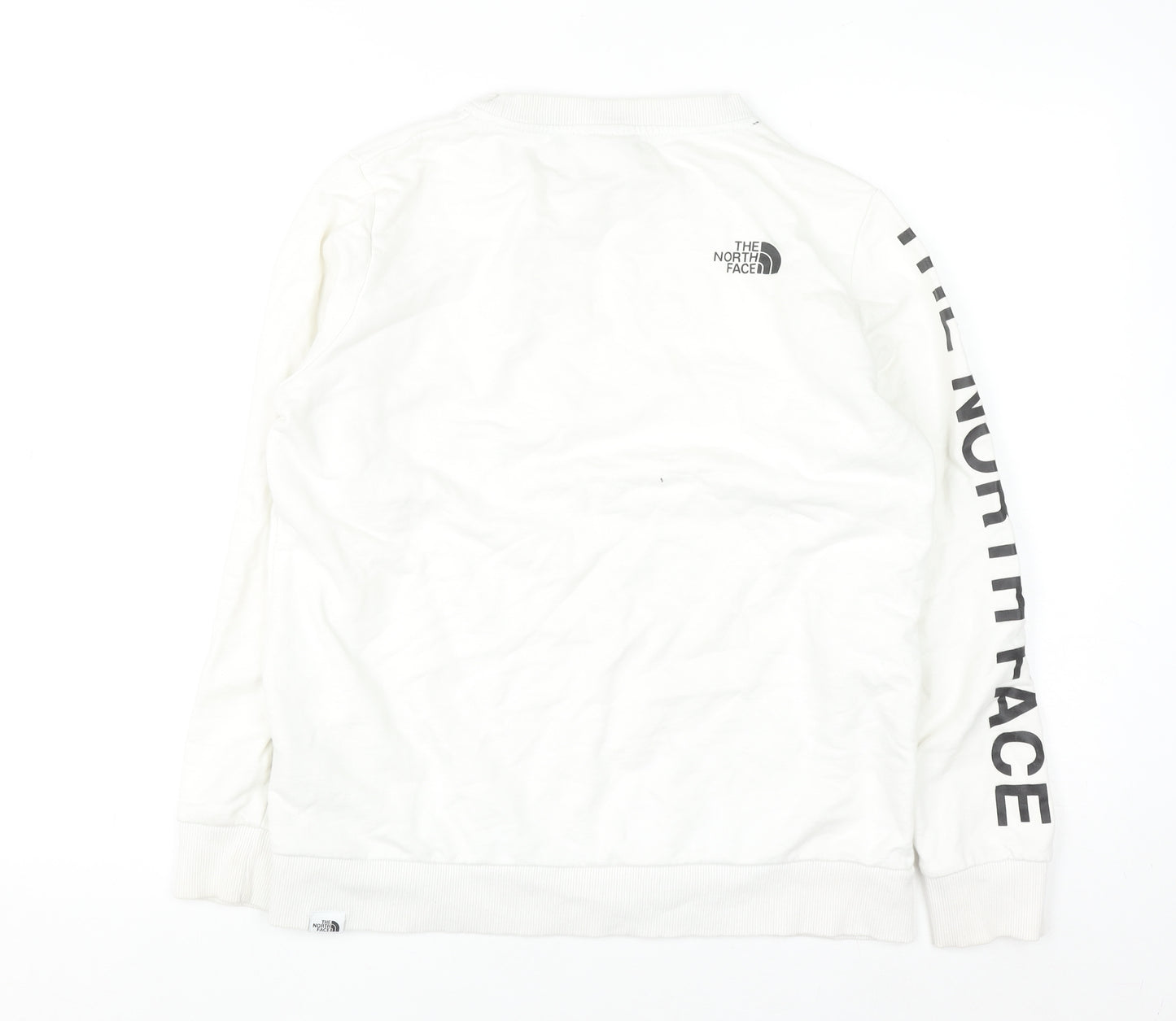 The North Face Women's White Cotton Crew Neck Sweatshirt M