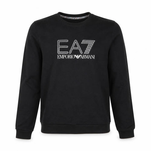 Emporio Armani EA7 Black Cotton Teens Sweatshirt Size 14A Regular Fit
