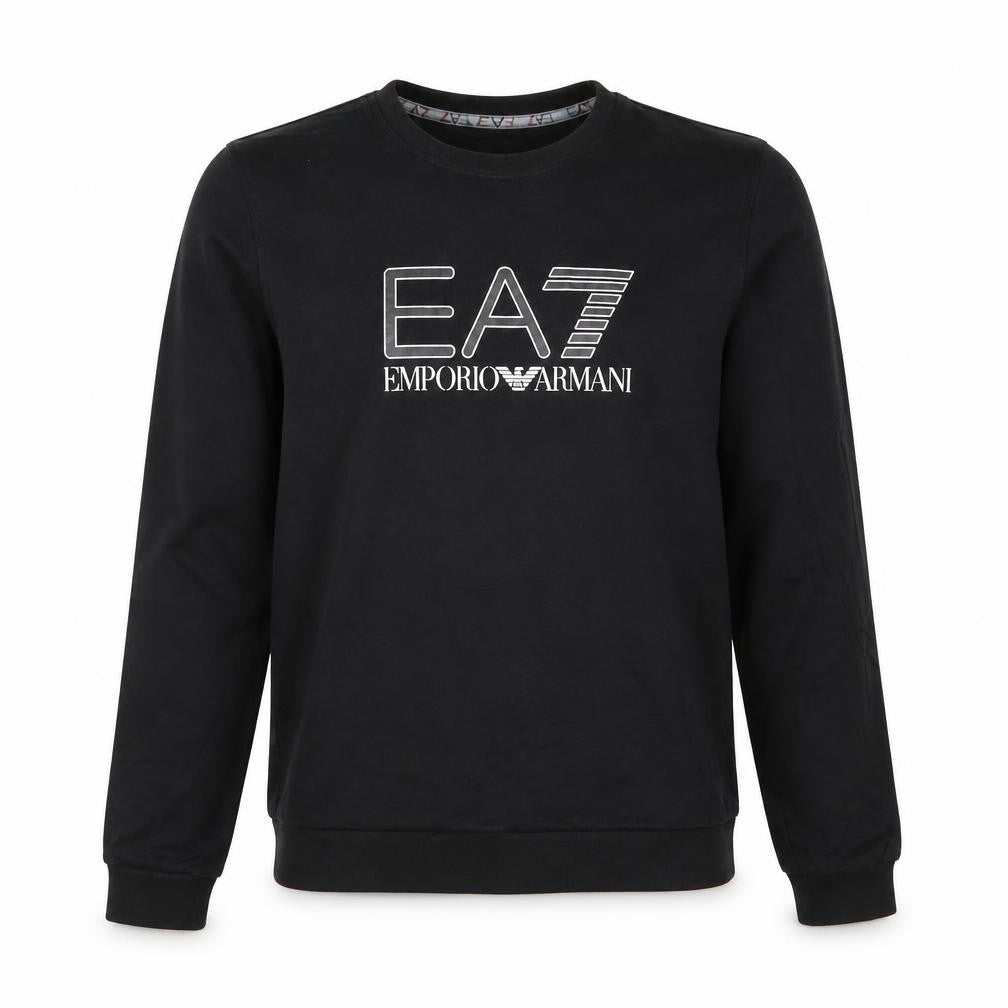 Emporio Armani EA7 Black Cotton Teens Sweatshirt Size 14A Regular Fit