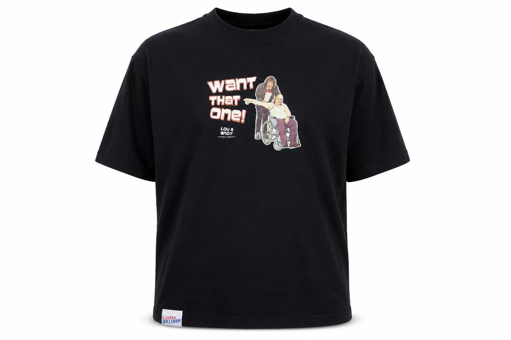 Debenhams Men's Black XL Little Britain Lou & Andy Funny Graphic T-Shirt